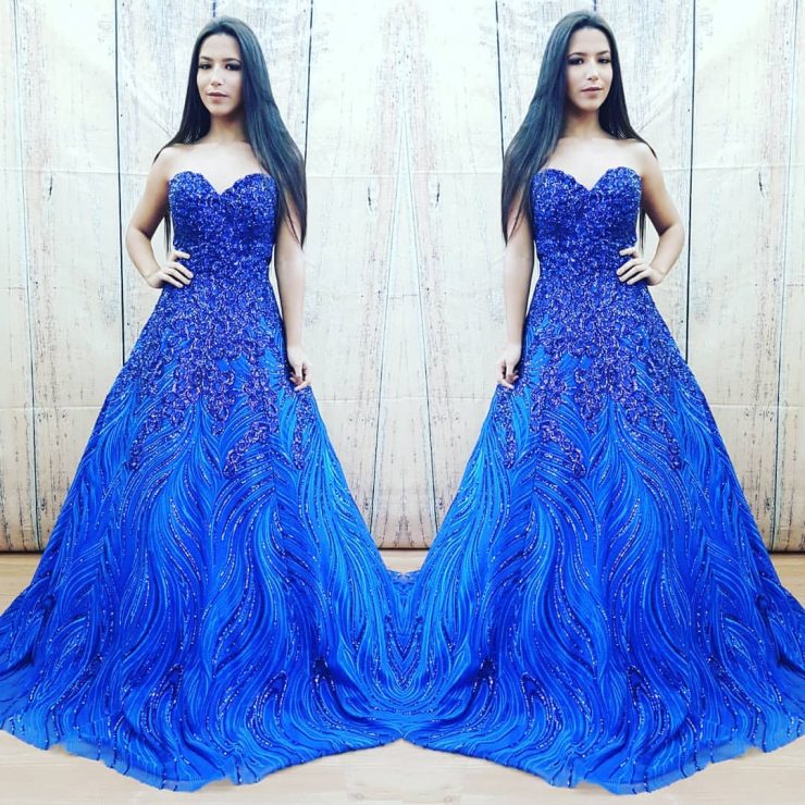 Vestido de Festa Azul 15 aninhos no Méier para Alugar - Arrivee