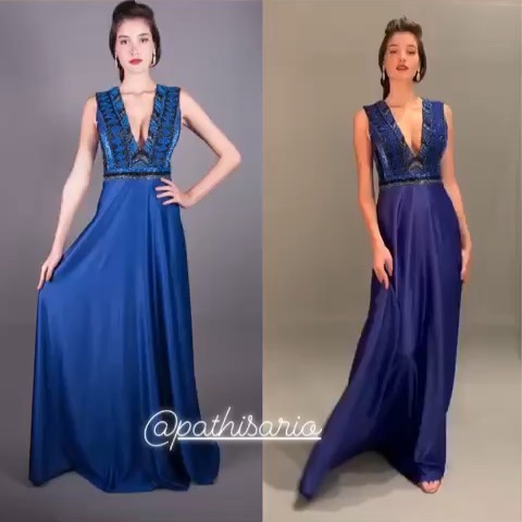 Vestido de Festa Azul Convidada de Formatura - Pathisa