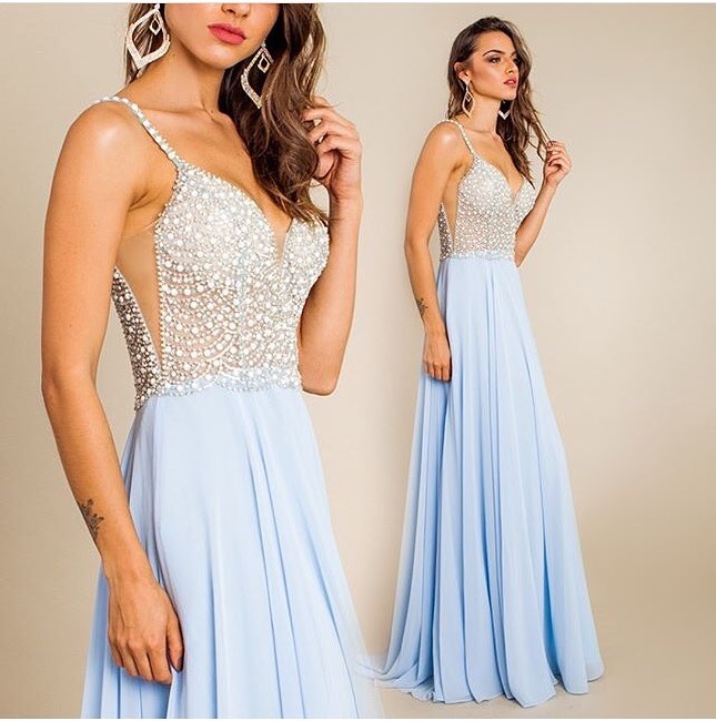 Vestido de Festa Azul Madrinha de Casamento próximo à Pilares - Fino Traje Moda Festa