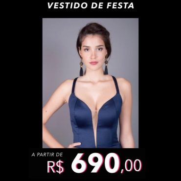 Vestido de Festa Azul Marinho Longo no Città América - Pathisa