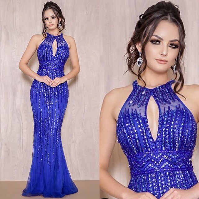Vestido de Festa Azul Royal Longo Madrinhas no RJ para Alugar - Fino Traje Moda Festa