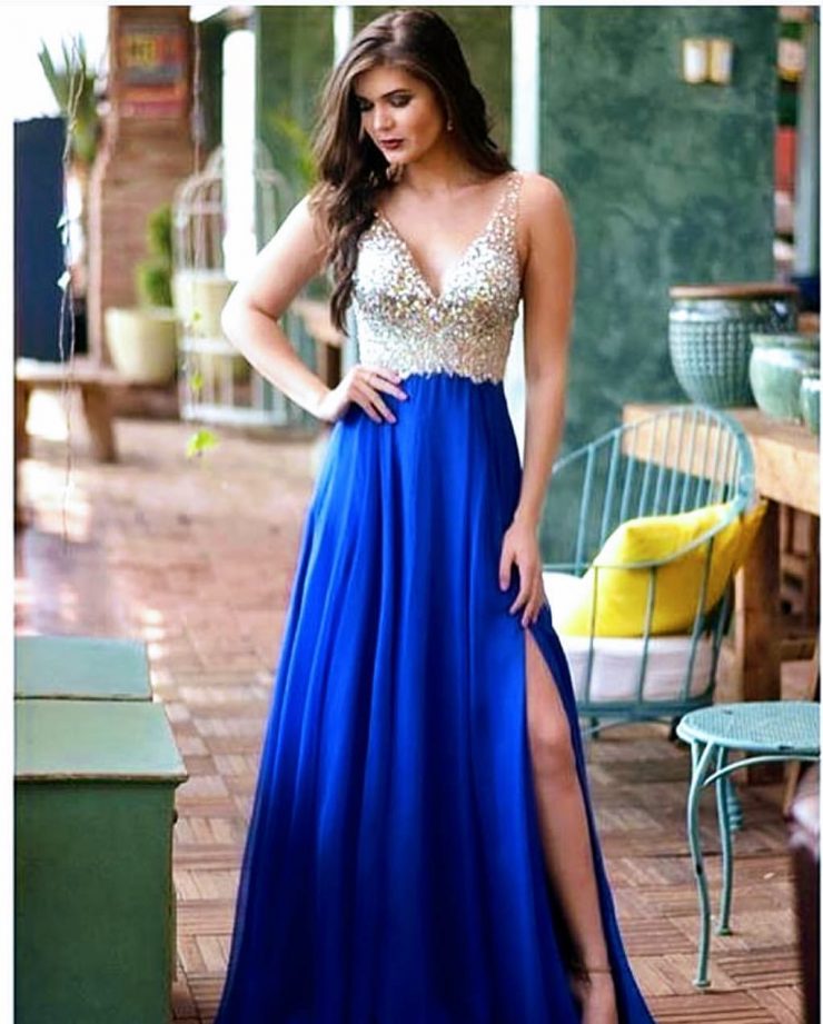 Vestido de Festa Azul Royal Madrinha de Casamento próximo à Água Santa - Fino Traje Moda Festa