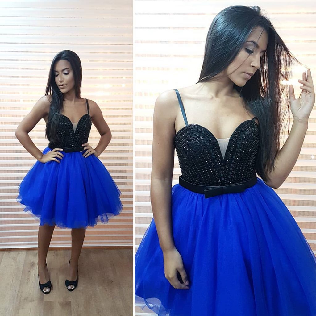 Vestido de Festa Curto 15 anos Preto Azul em Bangu - Aluguel - Aluguel ...