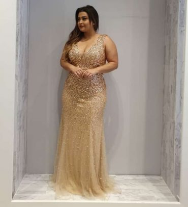 Vestido de Festa Dourado Madrinha Pedras próximo à Pilares - Aluguel - Fino Traje Moda Festa