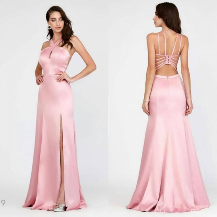 Vestido de Festa Fenda Madrinha Rosa proximo à Tijuca - Aluguel - Fino Traje Moda Festa