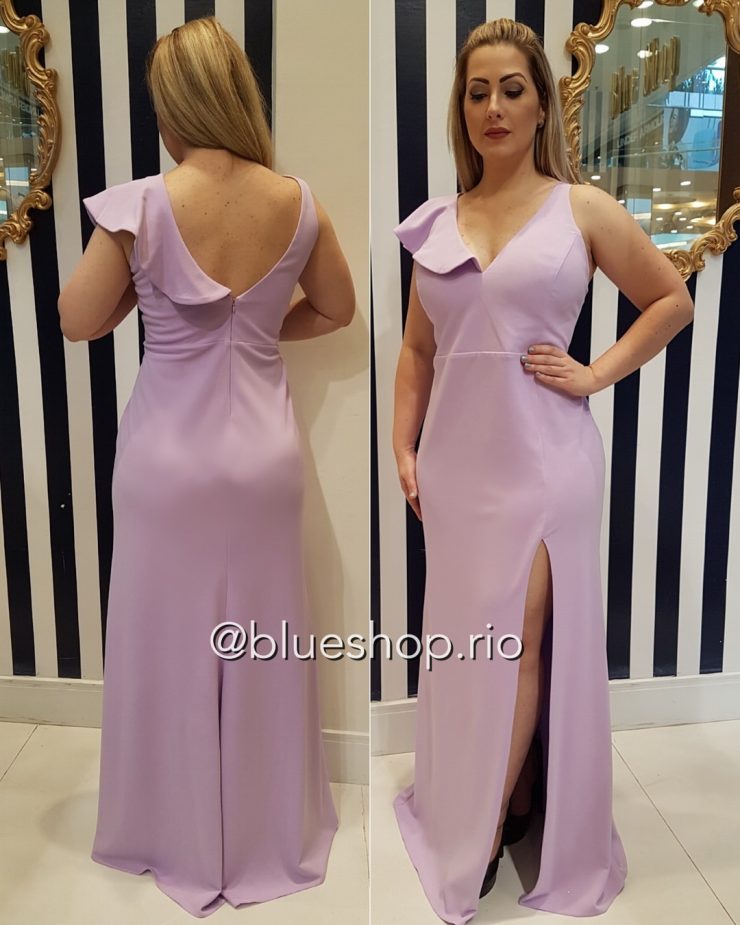 Vestido de Festa Formatura Convidada Roxo na Barra - Blue Shop