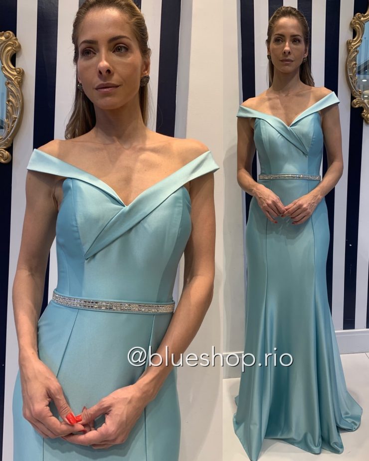 Vestido de Festa Longo Azul Madrinhas no Città - Blue Shop
