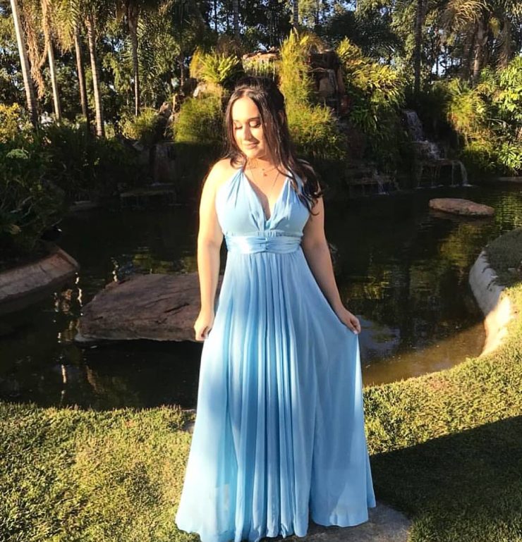 Vestido de Festa Longo Azul Tiffany Madrinhas em Bangu - Aluguel - Arrivee