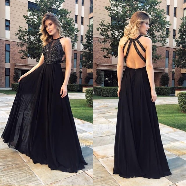 Vestido de Festa Longo Preto Madrinhas próximo ao Shopping Tijuca para Alugar - Fino Traje Moda Festa