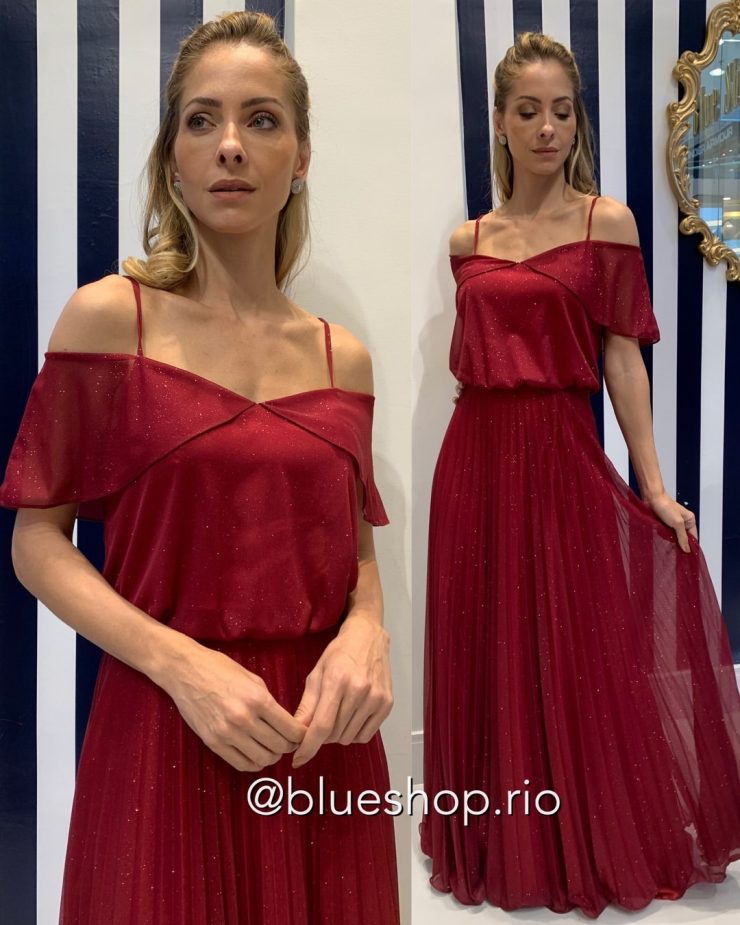 Vestido de Festa Longo Princesinha Convidada de Formatura Marsala - Blue Shop