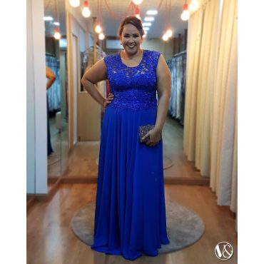 Vestido de Festa Madrinha de Casamento Azul - RJ - Aluguel - Arrivee