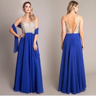 Vestido de Festa Madrinha de Casamento Azul Royal Longo - RJ para Alugar - Fino Traje Moda Festa