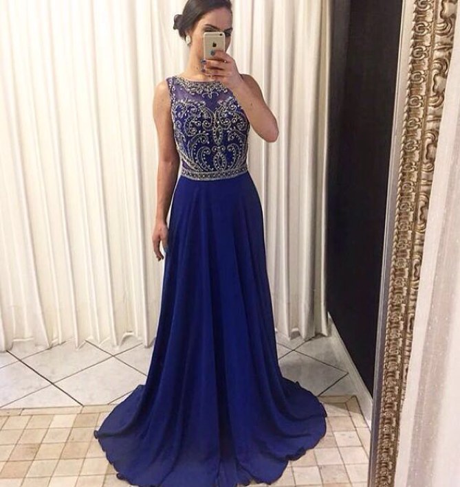 Vestido de Festa Madrinhas Azul Royal Jóia próximo à Del Castilho - Aluguel - Fino Traje Moda Festa