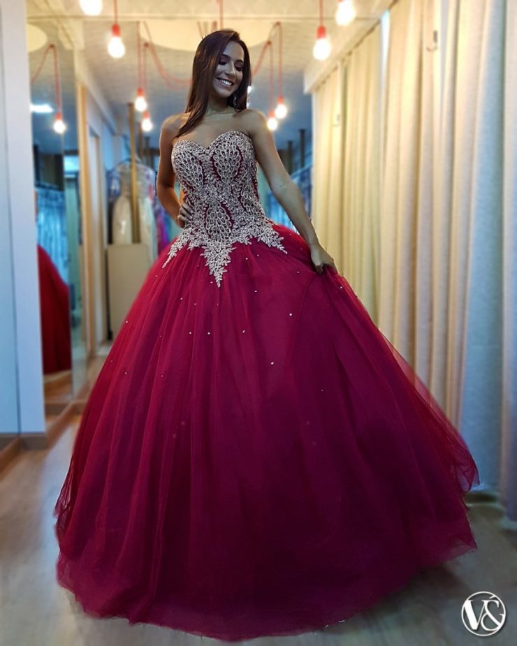 Vestido de Festa Marsala Quinze Anos na Zona Norte do RJ - Aluguel - Arrivee