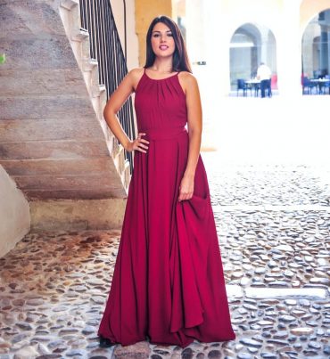 Vestido de Festa Mãe de Noiva Marsala na Presidente Vargas - Arrazo Fashion