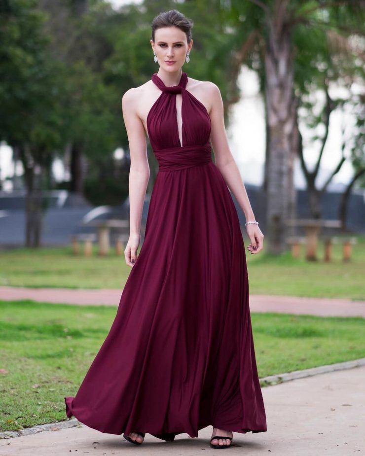 Vestido de Festa Mãe de Noivo Marsala próximo ao Rio Comprido - Arrazo Fashion