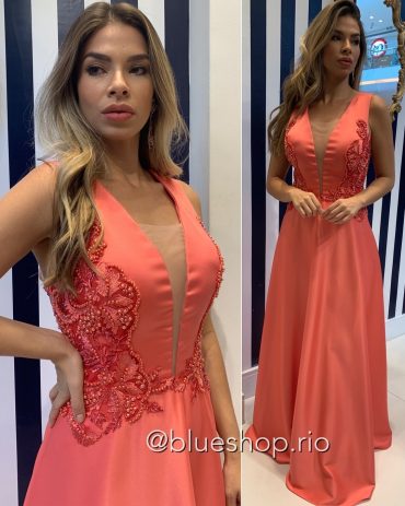 Vestido de Festa Pedras Madrinha 2020 Coral no Città América - Blue Shop