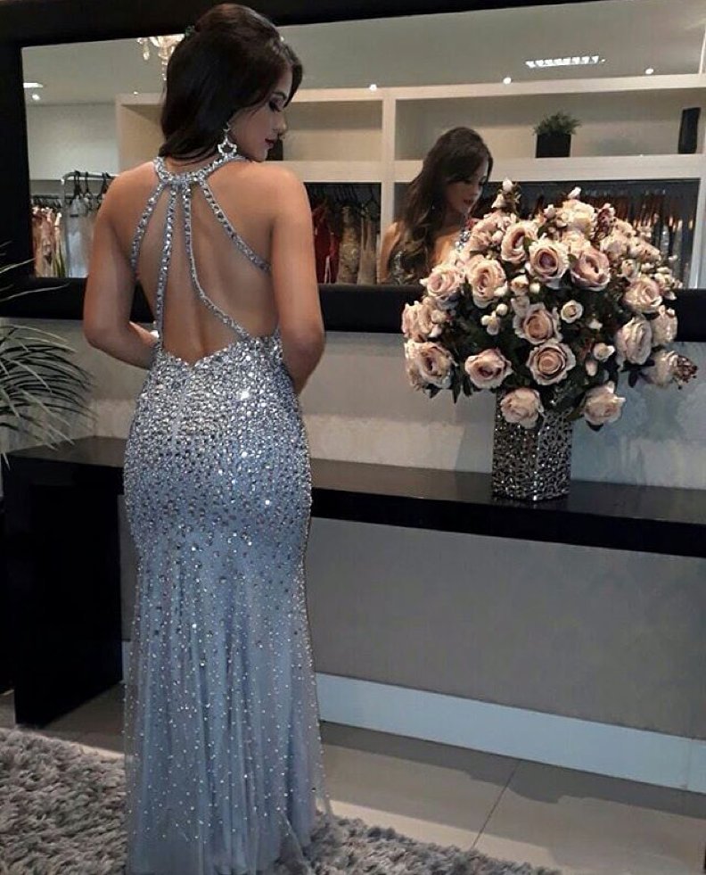 Vestido de Festa Prata Longo Pedras Formatura 2020 próximo ao Andaraí ...