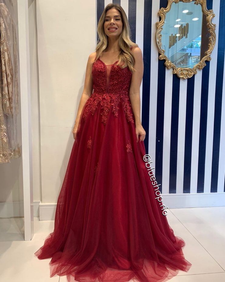 Vestido Marsala Princesa