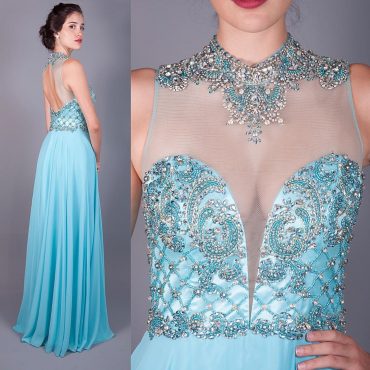 Vestido de Festa Princesinha Longo Azul Tiffany Madrinha 2020 na Barra - Pathisa