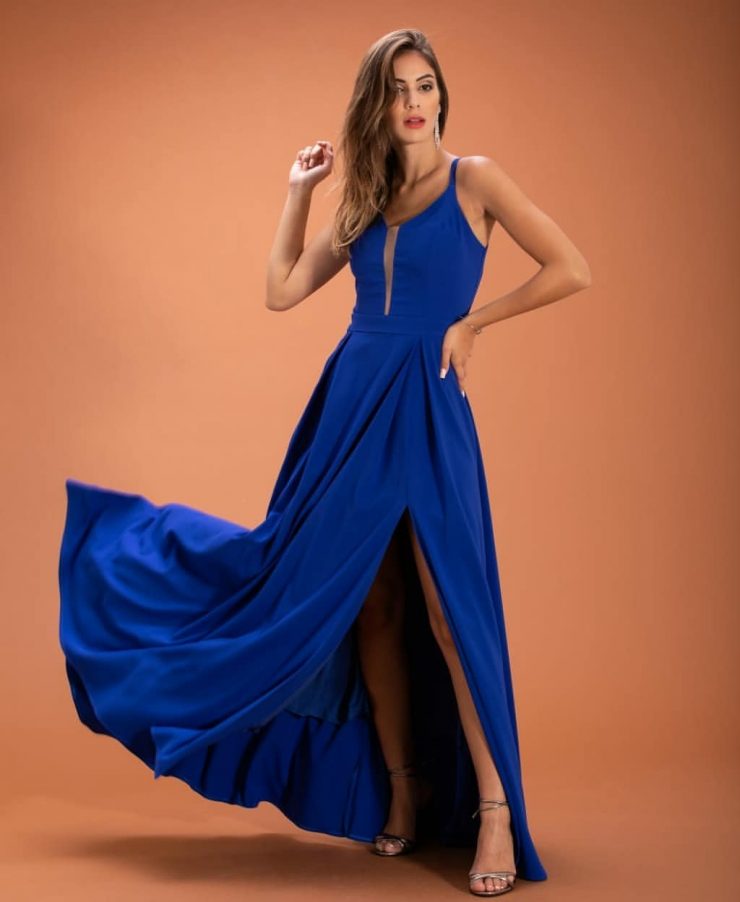 Vestido de Festa Senhora Fenda Longo próximo à Santa Teresa - Arrazo Fashion