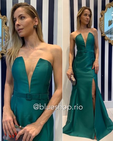 Vestido de Festa Verde Longo Madrinhas no Città América - Blue Shop