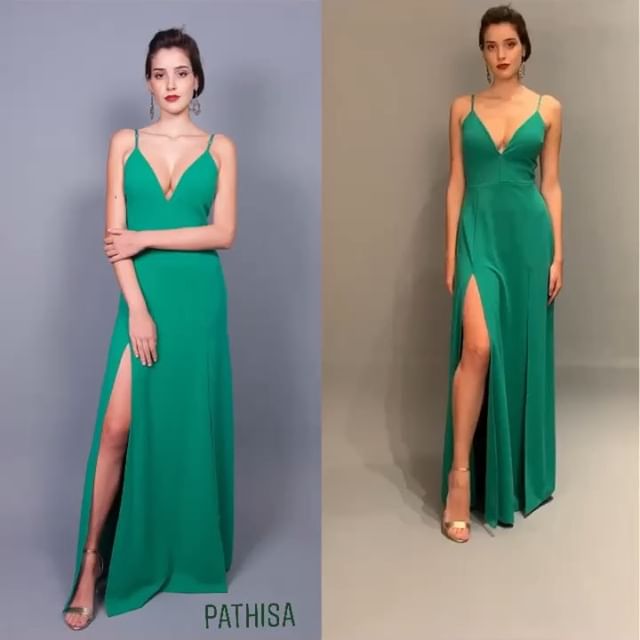 Vestido de Festa Verde na Barra - Pathisa