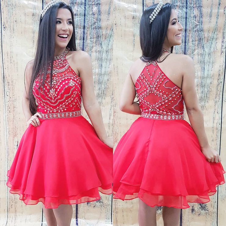Vestido de Festa Vermelho 15 aninhos próximo à Nilópolis - Aluguel - Arrivee