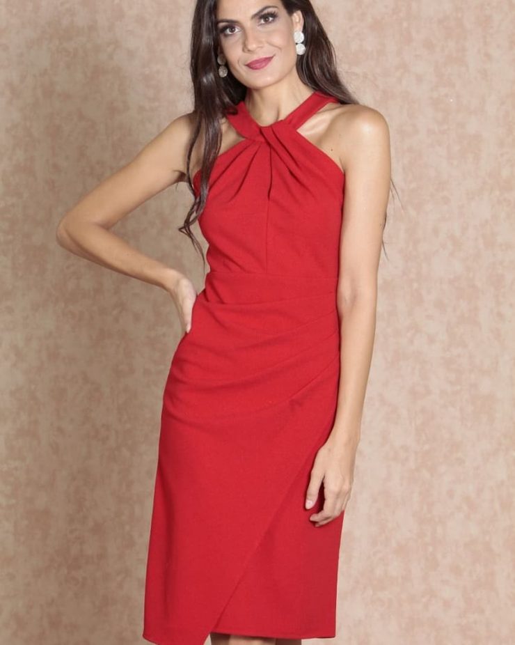 Vestido de Festa Vermelho Curto Convidada próximo ao Andaraí - Arrazo Fashion