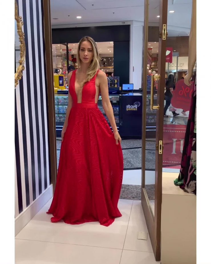 Vestido de Festa Vermelho Formatura onvidada na Barra - Blue Shop