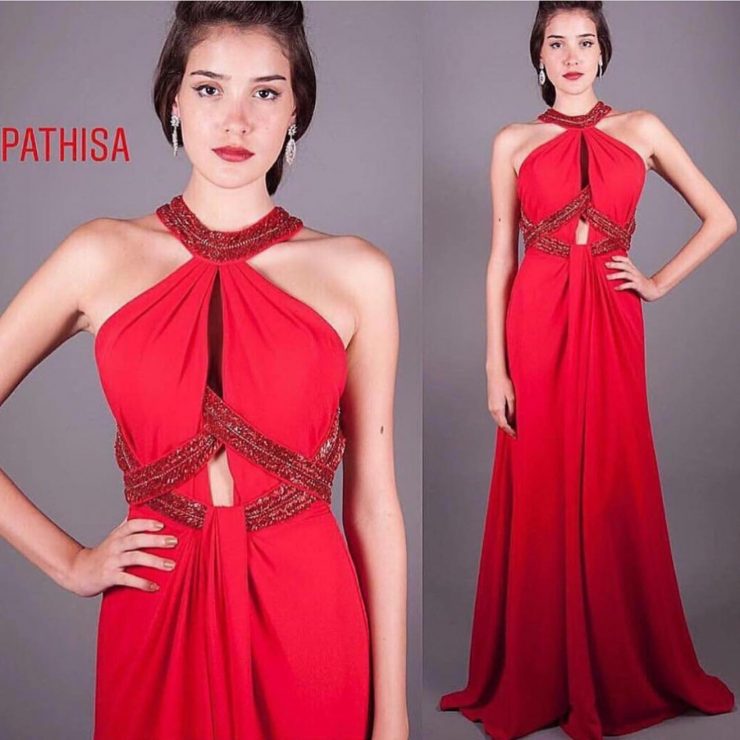 Vestido de Festa Vermelho Longo Madrinhas - Pathisa